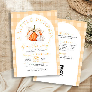 Alles in één kleine pompoen herfst baby shower kaart