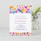 Alles in één kleurrijke bloemenbruiloft kaart (Staand voorkant)