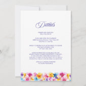 Alles in een kleurrijke bloemenovale bruiloft kaart (Achterkant)