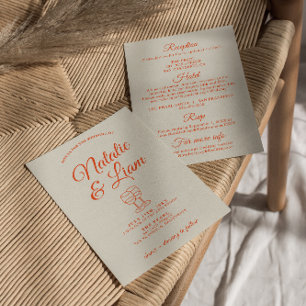 Alles in een kleurrijke hand getrokken retro bruil kaart