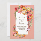 Alles in een kleurrijke papaver bruiloft kaart (Voorkant)