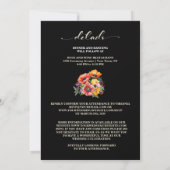 Alles in een kleurrijke papavers zwart bruiloft kaart (Achterkant)