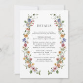 Alles in één kleurrijke Wildflower bruiloft Kaart (Achterkant)