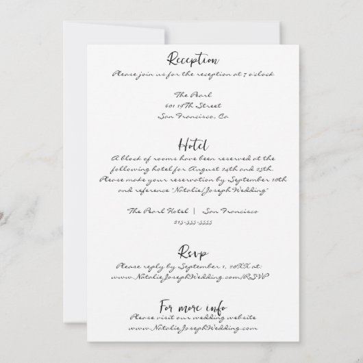 Alles in een krabbel hand getekend geschreven brui kaart (Achterkant)