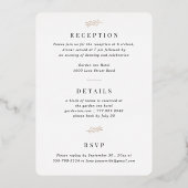 Alles in één lef-monogram goudolie-huwelijk folie uitnodiging (Achterkant)