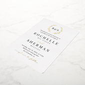 Alles in één lef-monogram goudolie-huwelijk folie uitnodiging (Gedraaid)