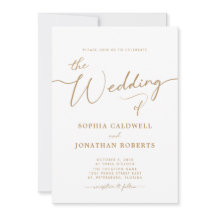 Alles in één legant Gold Calligraphy Wedding