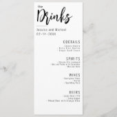 💍Alles in één menu & Drinken menuMinimalistisch E (Achterkant)