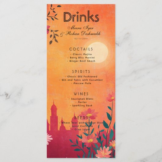 Alles in één menu +Drinken Sunset Serenade (Achterkant)