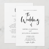 Alles in één met details Moderne Calligrafie Wedde Kaart (Voorkant / Achterkant)