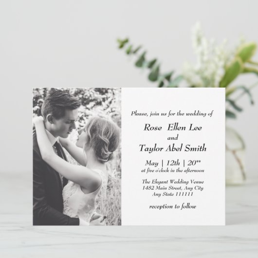 Alles in één, minimaal zwart-wit met foto kaart (Staand voorkant)