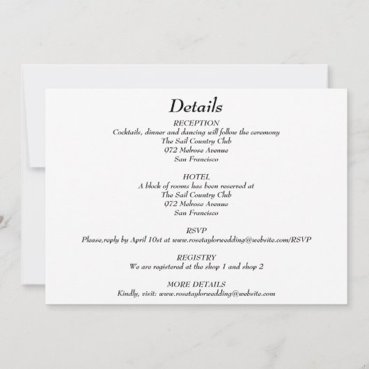 Alles in één, minimaal zwart-wit met foto kaart (Achterkant)