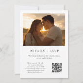 Alles in een minimalistische bloemenfoto QR-code b Kaart (Achterkant)