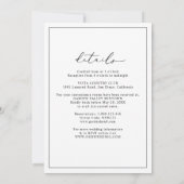 Alles-in-één minimalistische bruiloft B&W uitnodig Kaart (Achterkant)