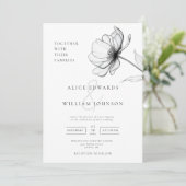 Alles in één minimalistische elegante bloemen QR b Kaart (Staand voorkant)