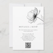 Alles in één minimalistische elegante bloemen QR b Kaart (Achterkant)
