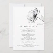 Alles in één minimalistische elegante chique bloem kaart (Achterkant)