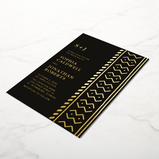 Alles in één modern monogram van een moeddoek folie uitnodiging (Gedraaid)