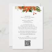 Alles in één modern Poinsettia Gold Winter Wedding Kaart (Achterkant)