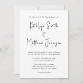 Alles in één modern script minimalistisch huwelijk kaart (Voorkant)