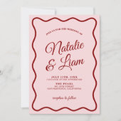 Alles in één moderne kleurrijke retro funky bruilo kaart (Voorkant)