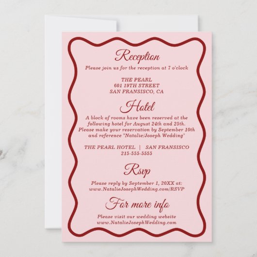 Alles in één moderne kleurrijke retro funky bruilo kaart (Achterkant)