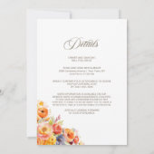 Alles in een moderne lente bloemenbruiloft kaart (Achterkant)