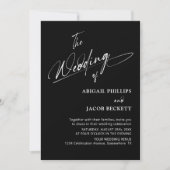 Alles in een moderne minimalistische zwarte bruilo kaart (Voorkant)