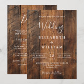 Alles in een moderne rustieke schuur houten bruilo kaart (Voorkant / Achterkant)