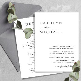 Alles in één moderne Typografieminimalistische bru Kaart