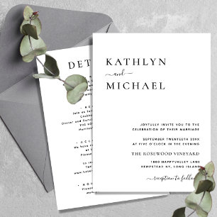 Alles in één moderne Typografieminimalistische bru Kaart