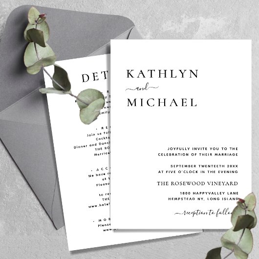 Alles in één moderne Typografieminimalistische bru Kaart