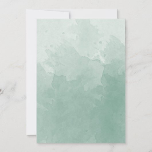 Alles-in-één Monogram Bord Groene Waterverf Bruilo Kaart (Achterkant)