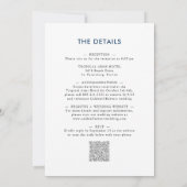 Alles in één monogram reserveblauw glitter huwelij kaart (Achterkant)