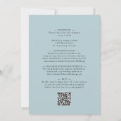 Alles in één mosterd Blue Eucalyptus Floral Weddin Kaart (Achterkant)