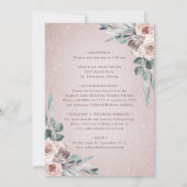 Alles in één mosterd roze roses Boho Glitter Weddi Kaart (Achterkant)