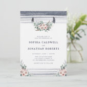 Alles in één mosterd roze rozen bull Horns Weddens Kaart (Staand voorkant)