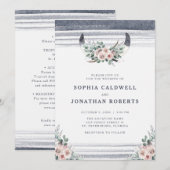 Alles in één mosterd roze rozen bull Horns Weddens Kaart (Voorkant / Achterkant)