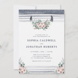 Alles in één mosterd roze rozen bull Horns Weddens Kaart