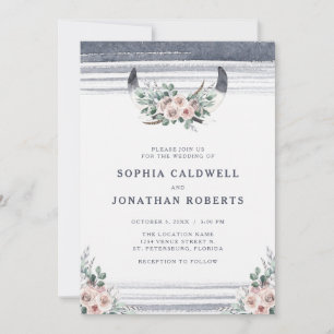 Alles in één mosterd roze rozen bull Horns Weddens Kaart