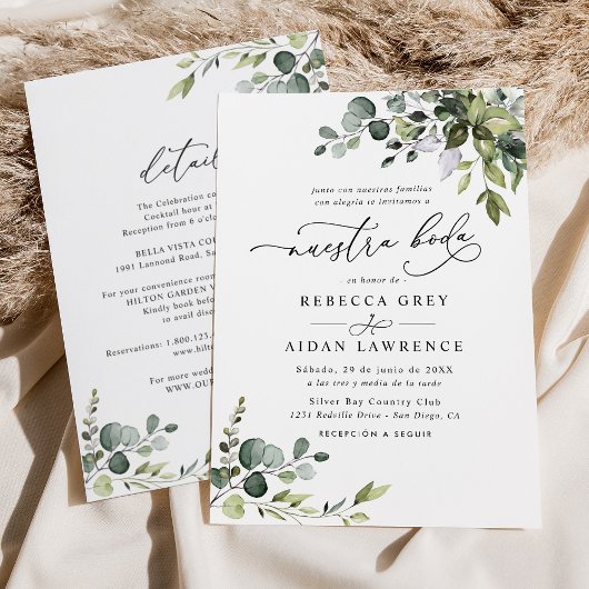 Alles in één Neustra Boda Rustic Eucalyptus Greene Kaart