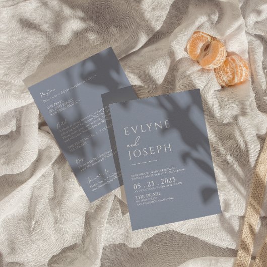 Alles in één neutraal stoffig blauw Boho Modern br Kaart