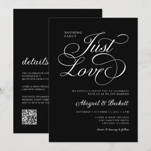 Alles in één niets Fancy alleen liefde bruiloft Kaart (Voorkant / Achterkant)