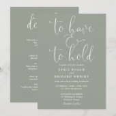 Alles in een om te hebben en te houden Sage Green  Kaart (Voorkant / Achterkant)