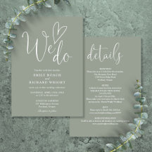 Alles in één om we doen Heart Sage Green Wedding