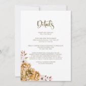 Alles in één Oranje bloemenbruiloft Kaart (Achterkant)