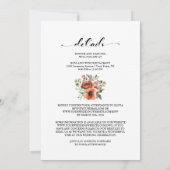 Alles in één Oranje Poppy Flowers bruiloft Kaart (Achterkant)