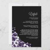 Alles in één Paarse bloemenbruiloft Kaart (Achterkant)