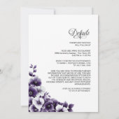 Alles in één Paarse bloemenbruiloft Kaart (Achterkant)