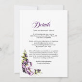 Alles in één Paarse Floral bruiloft Kaart (Achterkant)